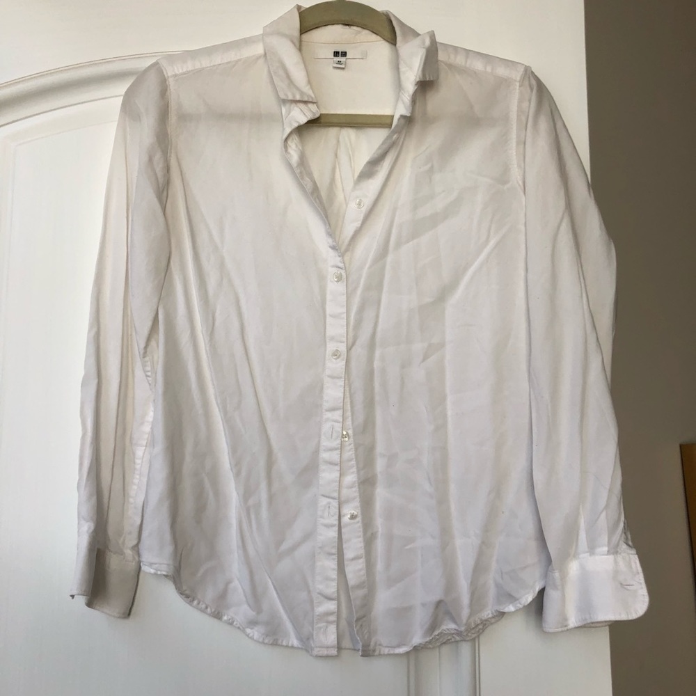 Uniqlo Button Down White Top